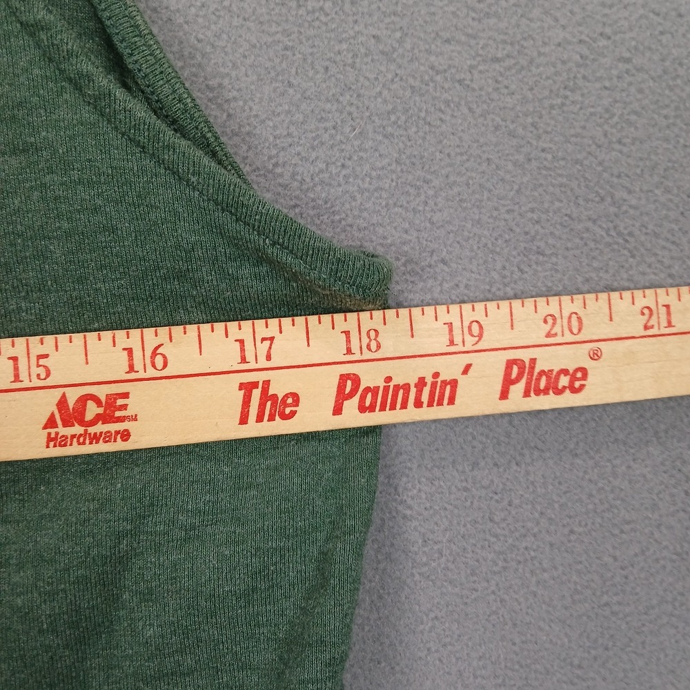 American Eagle Outfitters Crop Tank Top Womens Large Green Button Front Tie‎ Hem - Picture 5 of 6